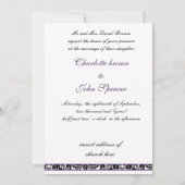 paarse huwelijksuitnodiging kaart (Achterkant)