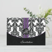 paarse huwelijksuitnodiging kaart (Staand voorkant)