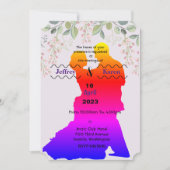 Paarse huwelijksuitnodiging kaart (Voorkant)