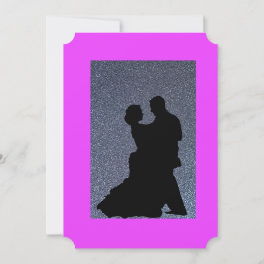 Paarse huwelijksuitnodiging kaart (Achterkant)