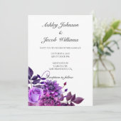 Paarse huwelijksuitnodiging. Lavendel bloemen uitn Kaart (Staand voorkant)