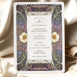 Paarse huwelijksuitnodigingen Art Nouveau Kaart<br><div class="desc">Art Nouveau Vintage trouwuitnodigingen van Alphonse Mucha in een floreel, romantisch en grillig ontwerp. Victoriaans bloei vult klassieke art decofonts aan. Voer je aangepaste gegevens in en je bent klaar. Als u het ontwerp verder wilt wijzigen, klikt u op de blauwe knop "Aanpassen". Hartelijk dank voor uw aandacht voor mijn...</div>