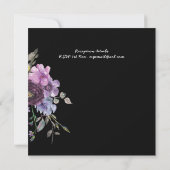 Paarse Huwelijksuitnodigingen Modern Bloemmotief Kaart (Achterkant)