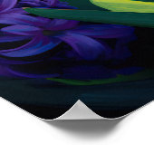 Paarse Hyacint Bloemenkunst Print Poster (Hoek)