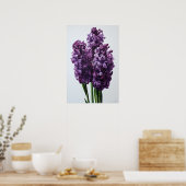 Paarse Hyacint Bloemenkunst Print Poster (Keuken)