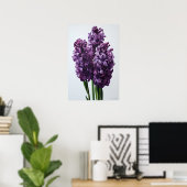 Paarse Hyacint Bloemenkunst Print Poster (Thuiskantoor)
