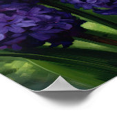 Paarse Hyacint Bloemenkunst Print Poster (Hoek)