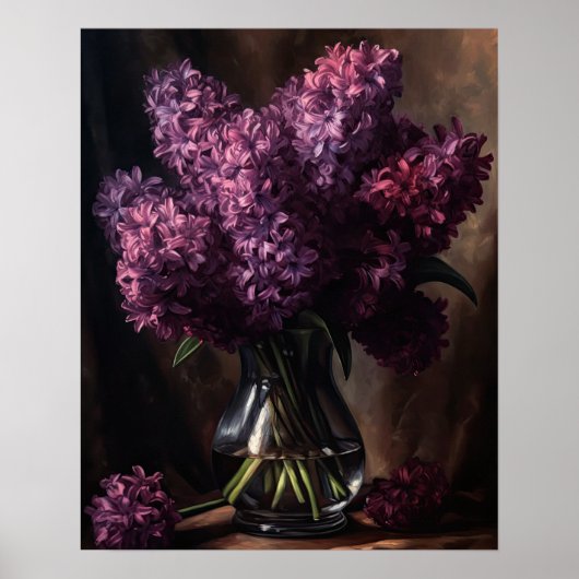 Paarse Hyacint Flowers Art Print Poster (Voorkant)
