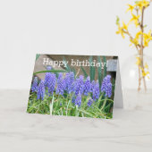 Paarse Hyacinth Birthday Blessenkaart Kaart (Gele Bloem)