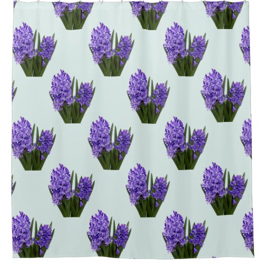 Paarse Hyacinth Duo Douchegordijn (Voorkant)