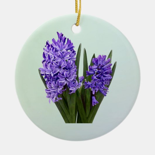Paarse Hyacinth Duo Keramisch Ornament (Voorkant)