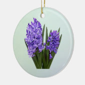 Paarse Hyacinth Duo Keramisch Ornament (Links)