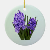 Paarse Hyacinth Duo Keramisch Ornament (Achterkant)
