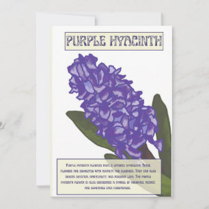 Paarse hyacinth feestdagenkaart