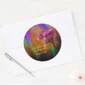 Paarse hyacinth Flowers regenboogkleuren met citaa Ronde Sticker (Envelop)