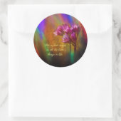 Paarse hyacinth Flowers regenboogkleuren met citaa Ronde Sticker (Tas)