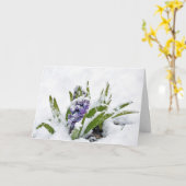 Paarse hyacinth in Sneeuwpromotie Kaart (Gele Bloem)