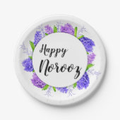 Paarse Hyacinth Wreater Nieuwjaar Happy Norooz Papieren Bordje (Voorkant)