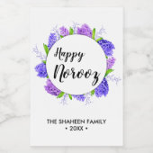 Paarse Hyacinth Wreater Nieuwjaar Happy Norooz Voedselcontainer Etiket (Enkel label)