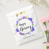 Paarse hyacinth Wreath Happy Norooz nieuwjaar Bedankzakje (Gezegeld)