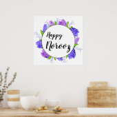 Paarse hyacinth Wreath Happy Norooz nieuwjaar Poster (Keuken)