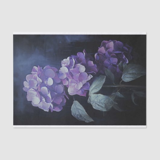 Paarse Hydrangea 1 Decoupage papier (Voorkant)