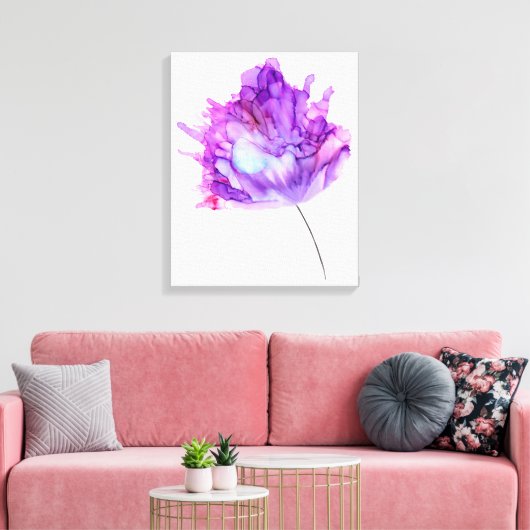 Paarse hydrangea—aanpasbaar— canvas afdruk (Insitu (Woonkamer))