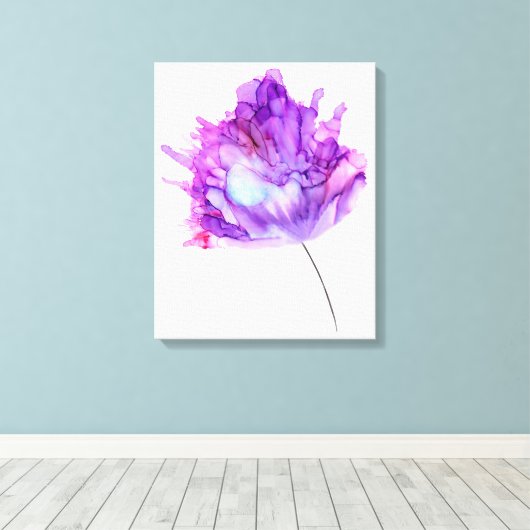 Paarse hydrangea—aanpasbaar— canvas afdruk (Insitu (Houten vloer))