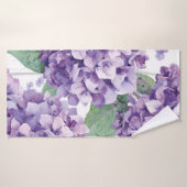 Paarse Hydrangea Aquarel Bloemige Lavendel Bloei Badhanddoek (Badhanddoek)
