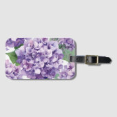 Paarse Hydrangea Aquarel Bloemige Lavendel Bloei Bagagelabel (Voorkant (horizontaal))