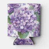 Paarse Hydrangea Aquarel Bloemige Lavendel Bloei Blikjeskoeler (Voorkant)