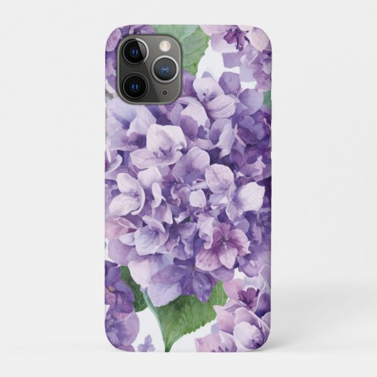 Paarse Hydrangea Aquarel Bloemige Lavendel Bloei Case-Mate iPhone Case (Achterkant)
