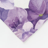 Paarse Hydrangea Aquarel Bloemige Lavendel Bloei Fleece Deken (Hoek)