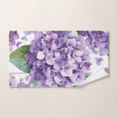 Paarse Hydrangea Aquarel Bloemige Lavendel Bloei Handdoek (Handdoek)