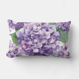 Paarse Hydrangea Aquarel Bloemige Lavendel Bloei Kussen