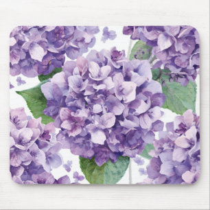 Paarse Hydrangea Aquarel Bloemige Lavendel Bloei Muismat