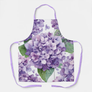 Paarse Hydrangea Aquarel Bloemige Lavendel Bloei Schort
