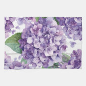 Paarse Hydrangea Aquarel Bloemige Lavendel Bloei  Theedoek (Horizontaal)