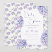 Paarse Hydrangea Baby in Bloom Baby shower Kaart (Voorkant / Achterkant)