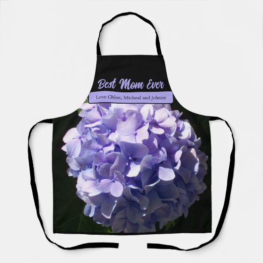 Paarse Hydrangea beste moeder ooit Schort (Voorkant)