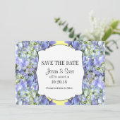 Paarse hydrangea Bewaar de aankondiging van de dat (Staand voorkant)