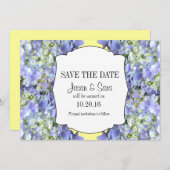 Paarse hydrangea Bewaar de aankondiging van de dat (Voorkant / Achterkant)