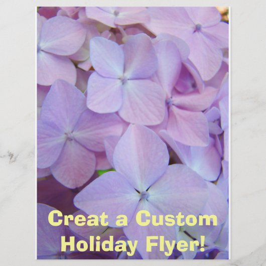 Paarse Hydrangea Bloemen Vakantie Flyer Papier (Voorkant)