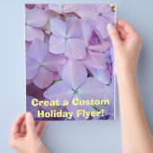 Paarse Hydrangea Bloemen Vakantie Flyer Papier (Hand)