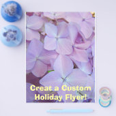 Paarse Hydrangea Bloemen Vakantie Flyer Papier (Enkel)
