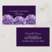 Paarse hydrangea, bloemenbakkerij visitekaartje (Voorkant / Achterkant)