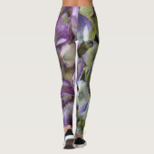 Paarse Hydrangea Bloemige Botanische Fotografische Leggings (Achterkant)