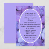 Paarse Hydrangea bloesems gelofte vernieuwing Kaart (Voorkant / Achterkant)