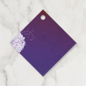 Paarse hydrangea Blooms Weddenschap Bedankjes Labels (Achterkant)