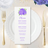 Paarse Hydrangea Boeket Waterverf Bloemenmenu's Menu